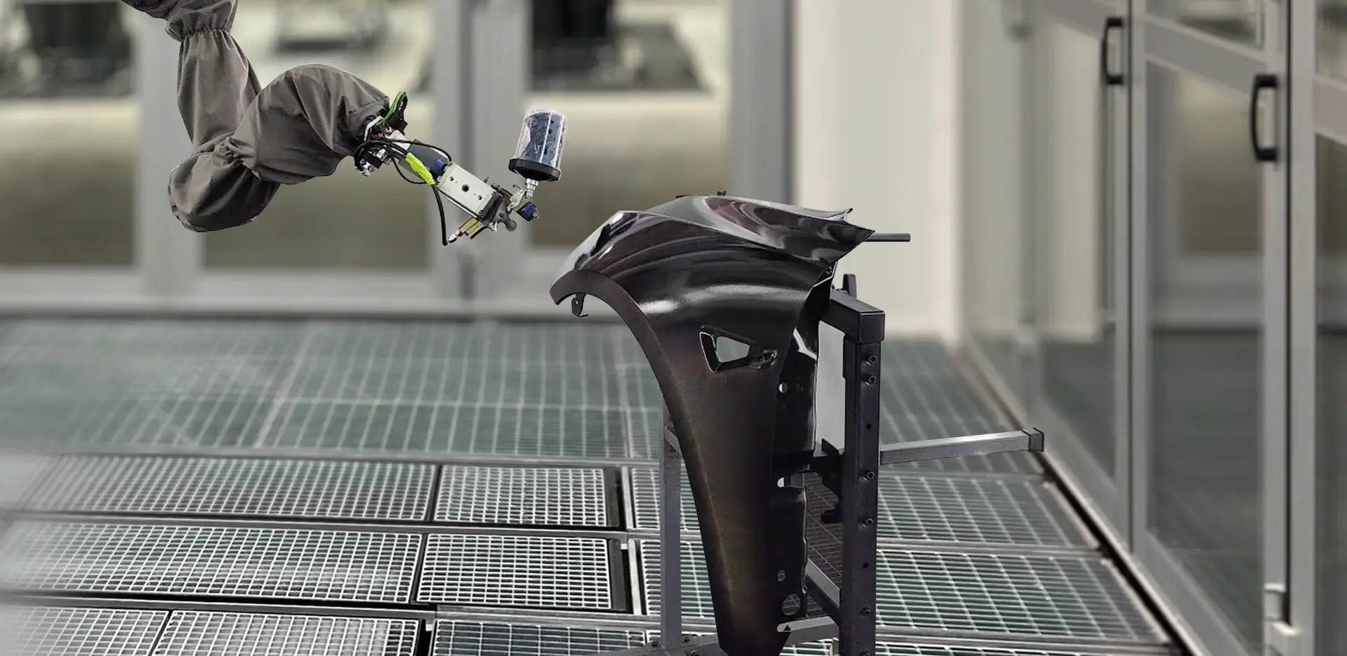 AI-REVOLUTION SEHON-Lackierkabine mit Roboter-Lackierung